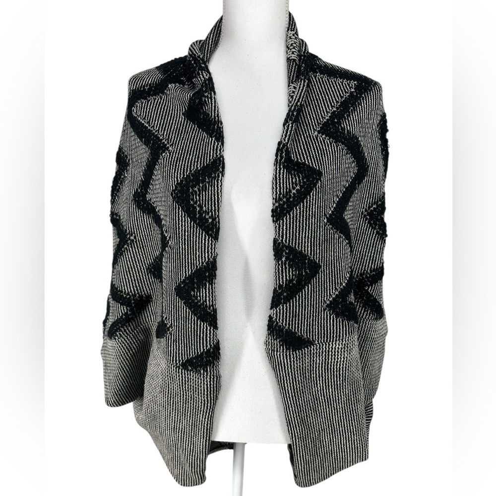 Black & Gray Sweater Cocoon Wrap / One-Size / Goth Emo Boho Indie Sleeze